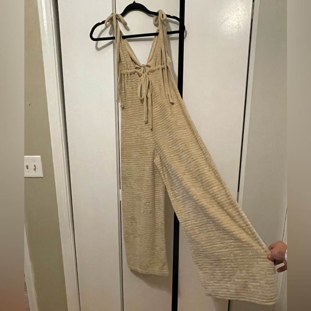 Women’s Beige Beach Coverup Jumpsuit